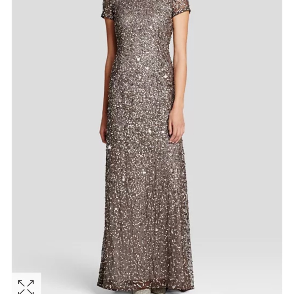 Adrianna Papell Sequined Scoop-Back Gown
